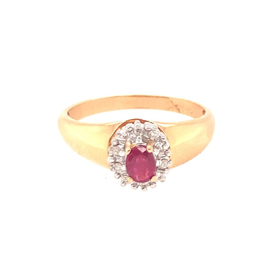 14K-YG RUBY AND DIAMOND RING