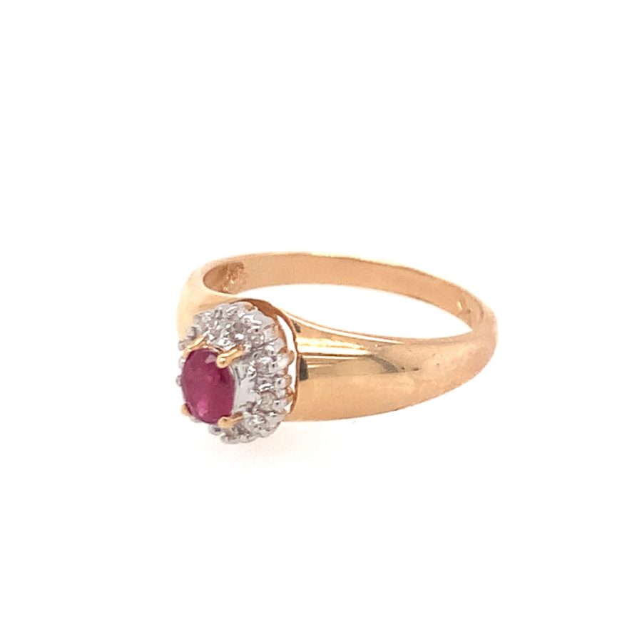 14K-YG RUBY AND DIAMOND RING