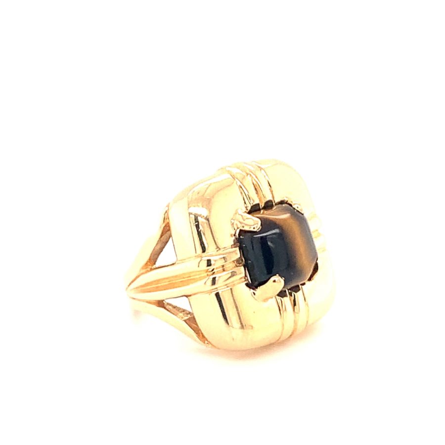 14K-YG TIGER'S EYE RING