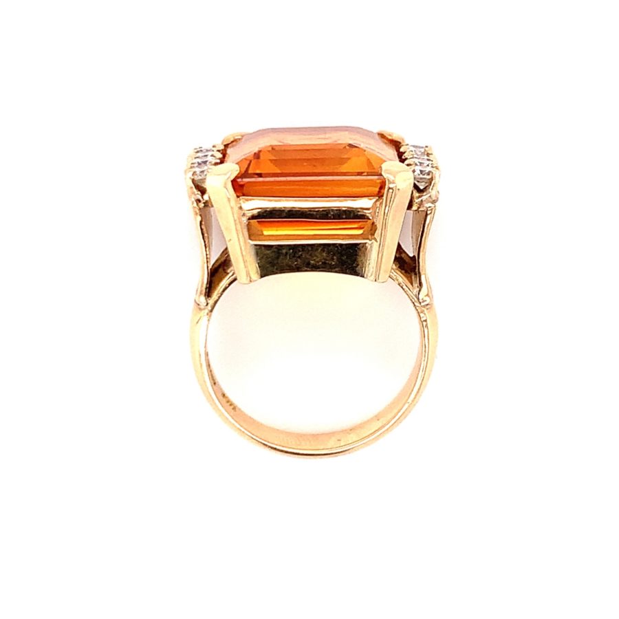 18K YELLOW GOLD CITRINE AND DIAMOND RING