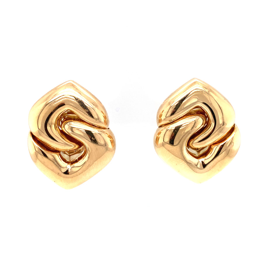 DOPPIO CUORE YELLOW GOLD EARCLIPS BY BVLGARI