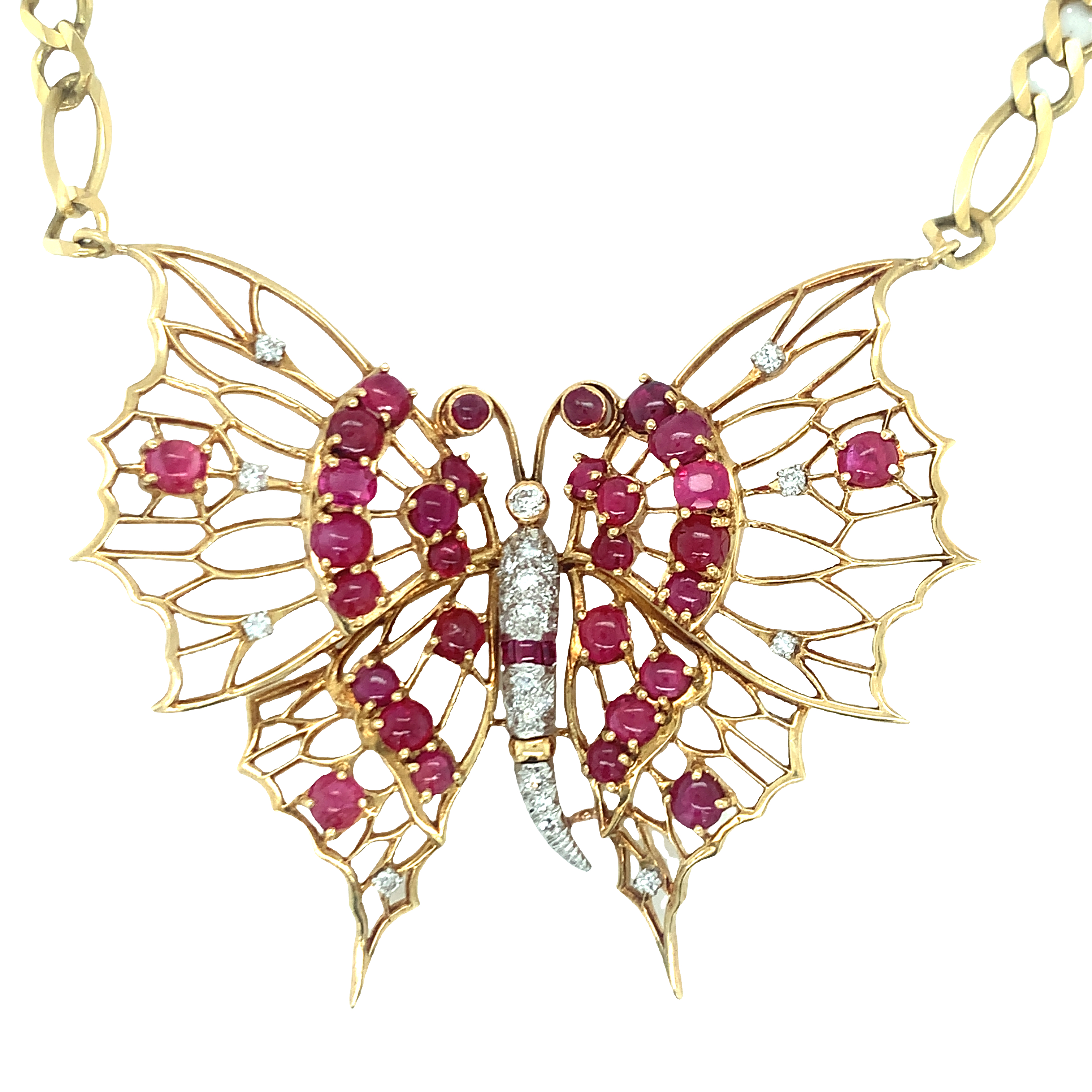 Fine 0.58ct Natural Pigeon Blood Ruby 18K Rose Gold Butterfly Necklace |  eBay