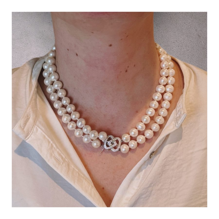 Double Strand Pearl Necklace - Image 4