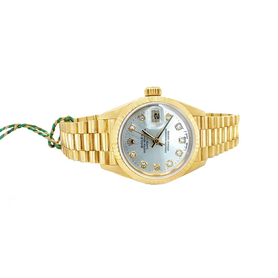 18K YELLOW GOLD ROLEX PRESIDENT LADYS WRISTWATCH