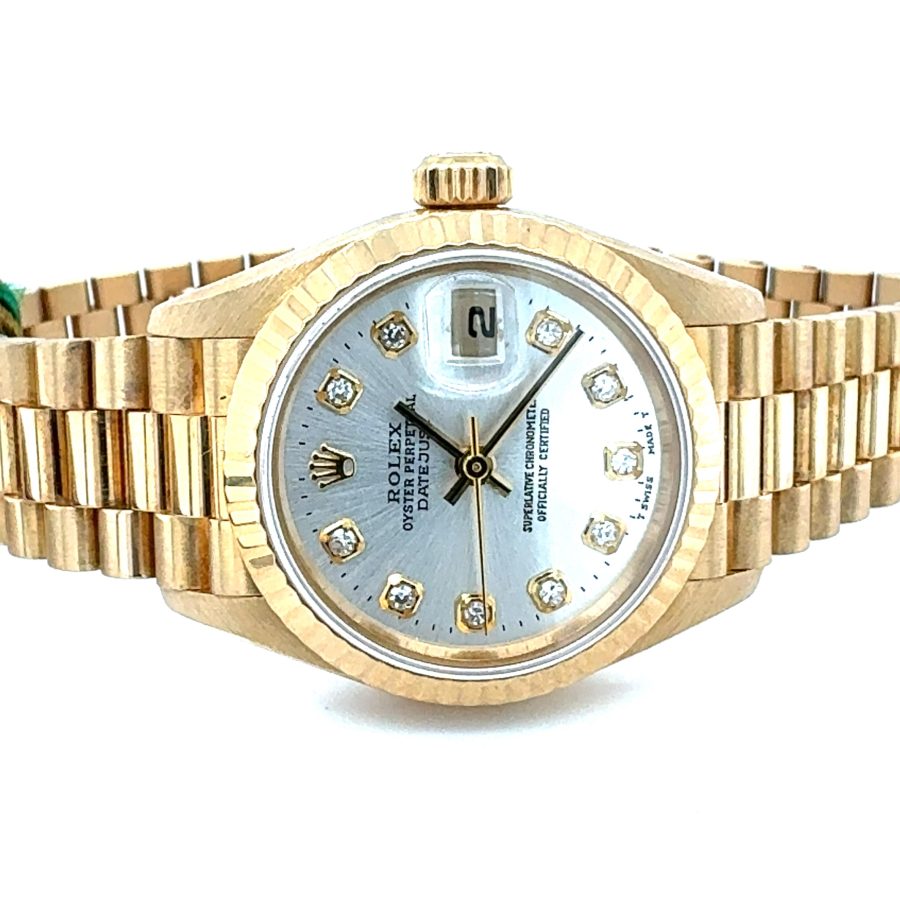 18K YELLOW GOLD ROLEX PRESIDENT LADYS WRISTWATCH