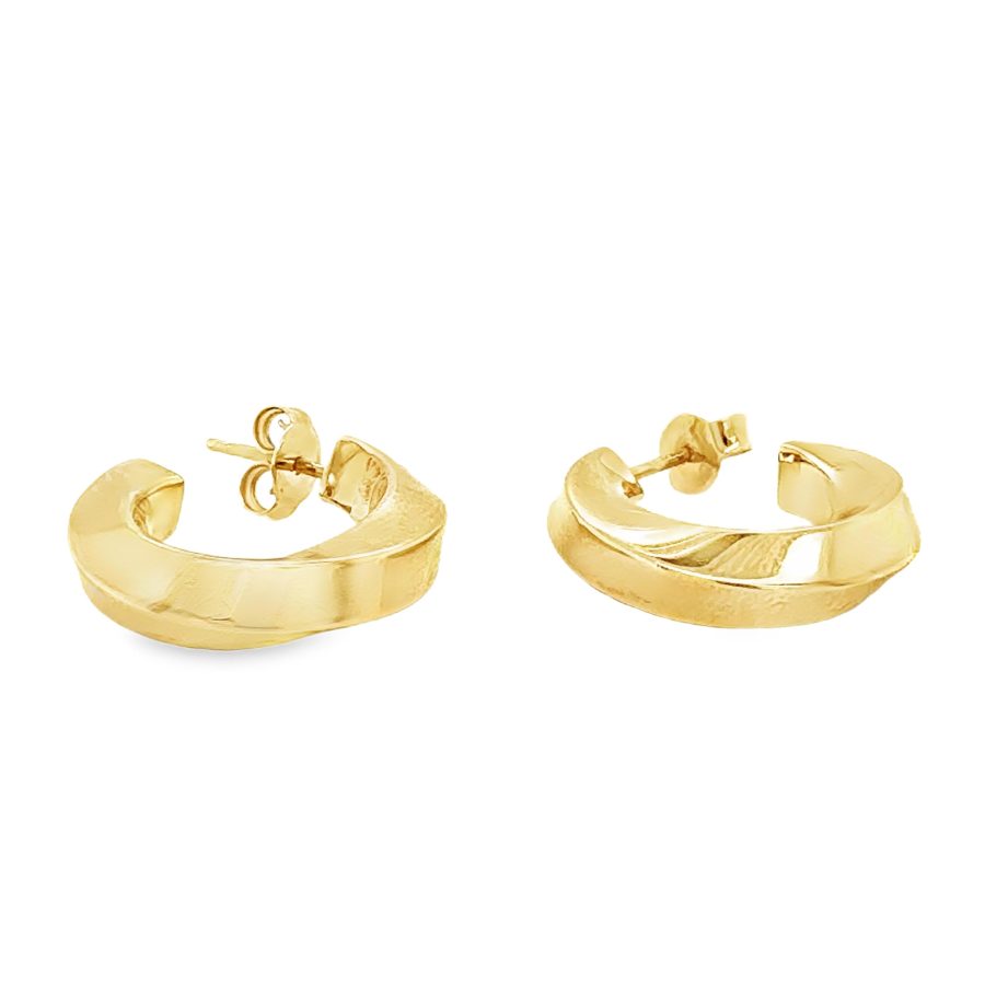 18K YELLOW GOLD TIFFANY & CO. TWIST HOOP EARRINGS