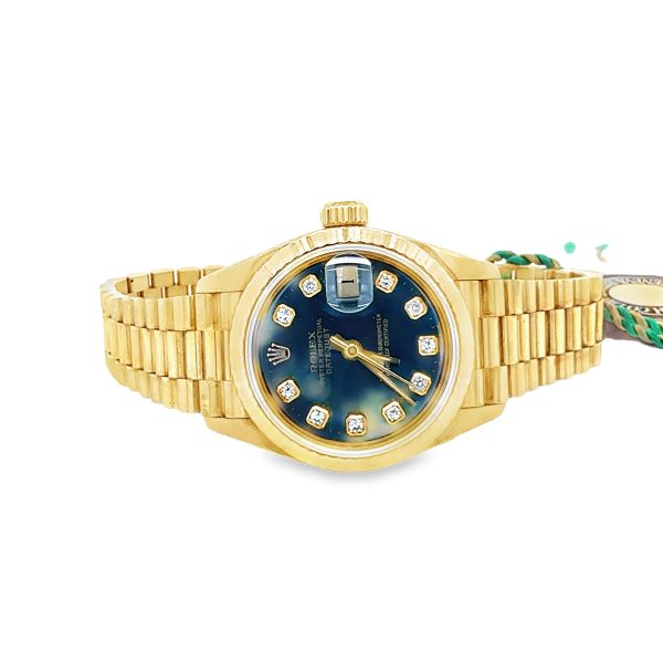 LADIES 18K YELLOW GOLD ROLEX PRESIDENT WRISTWATCH