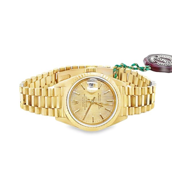 LADIES 18K YELLOW GOLD ROLEX PRESIDENT WATCH