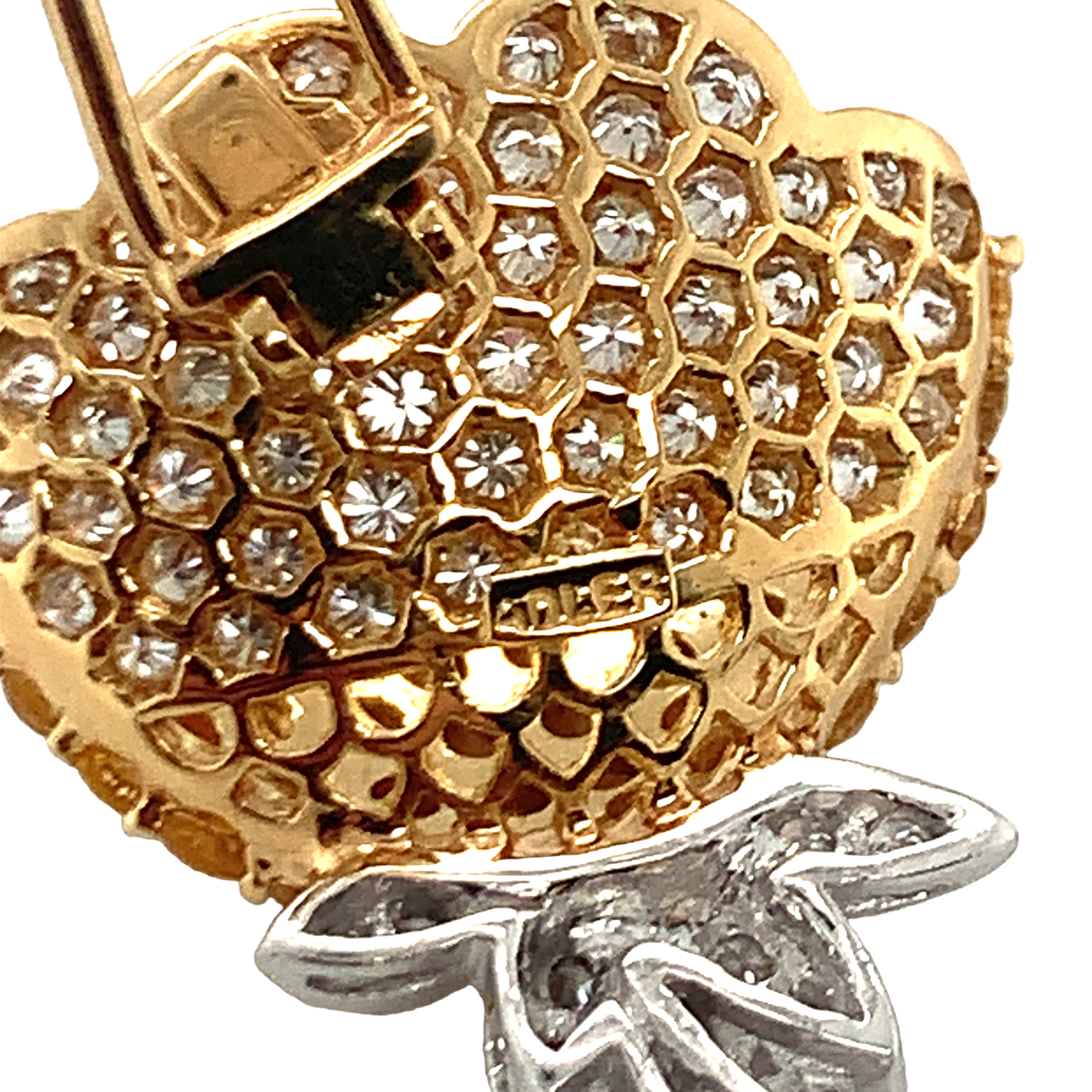 18K GOLD DIAMOND AND YELLOW SAPPHIRE FLOWER BROOCH