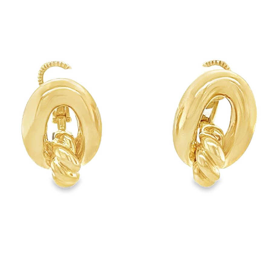 18K YELLOW GOLD OPEN OVAL-SHAPED EARRINGS