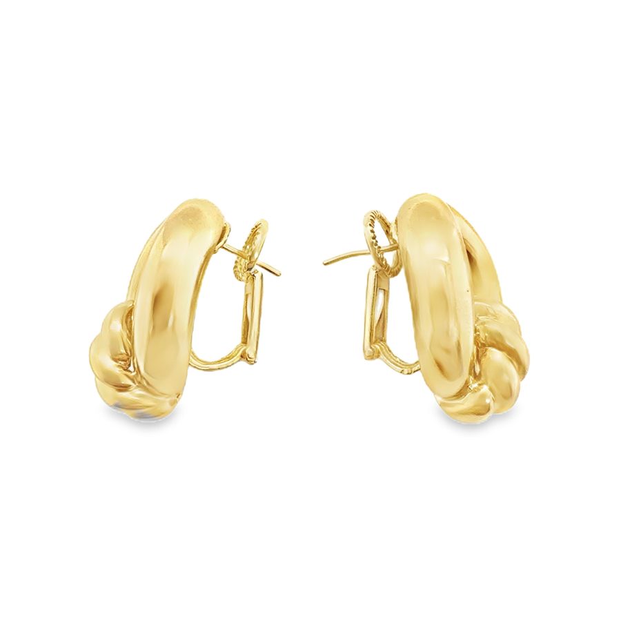 18K YELLOW GOLD OPEN OVAL-SHAPED EARRINGS