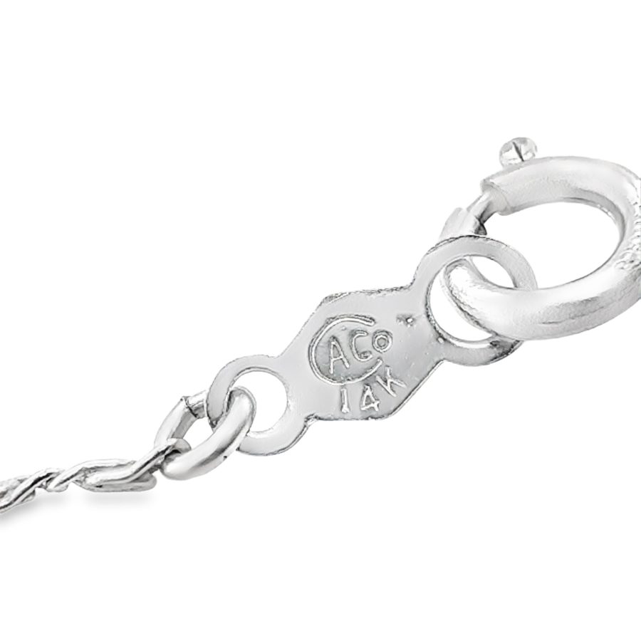 14K White Gold Diamond Circle Pendant